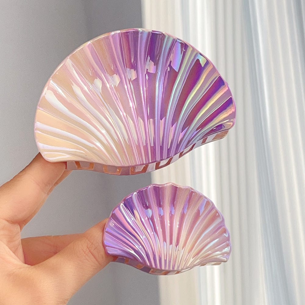 Gradient Purple Shell Hair Claw Clips