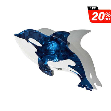 Jumbo Dark Blue Orca  Hair Claw Clips