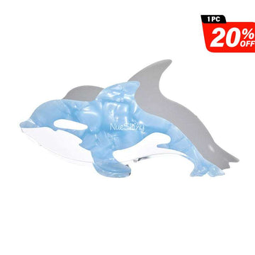 Jumbo Diamond Blue Orca Hair Claw Clips