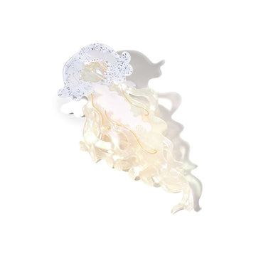 Jumbo Blink White Jellyfish Hair Claw Clips