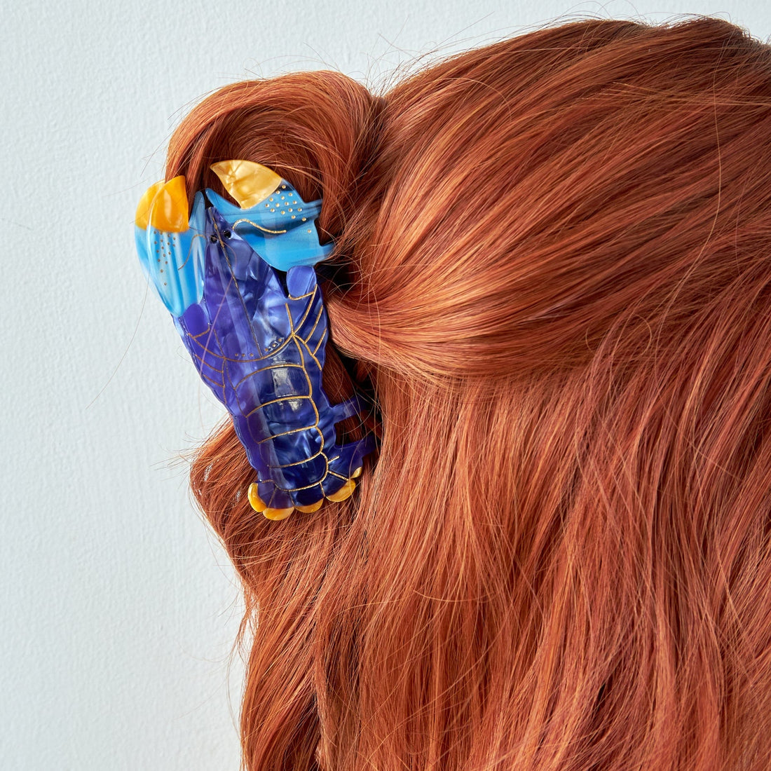 Jumbo France Blue Lobster Hair Claw Clips