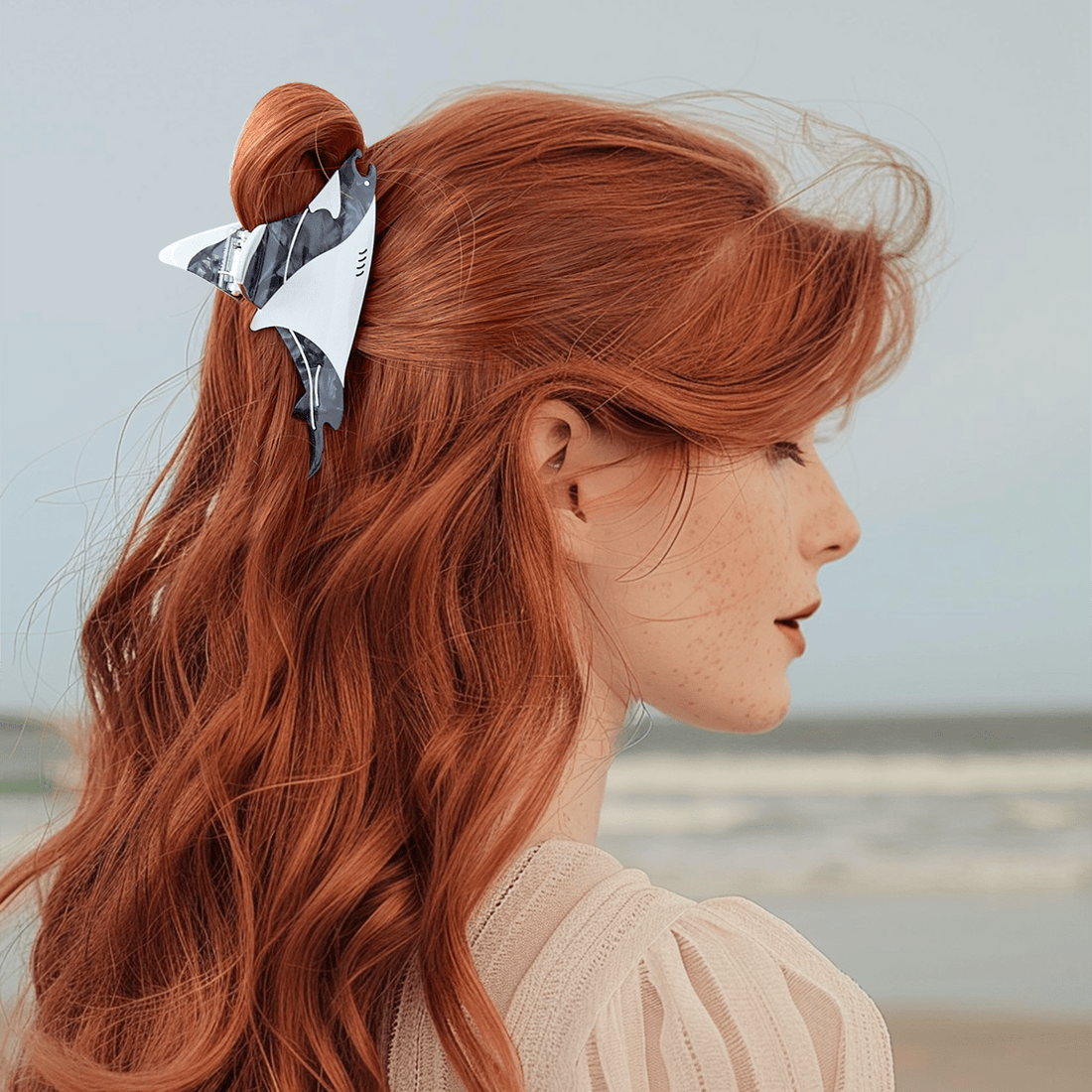 Jumbo Black Manta Ray Hair Claw Clips