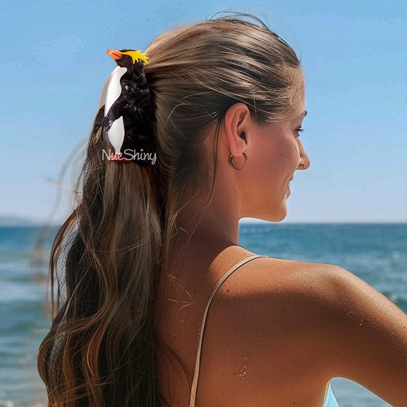Jumbo Erect-crested Penguin Hair Claw Clips