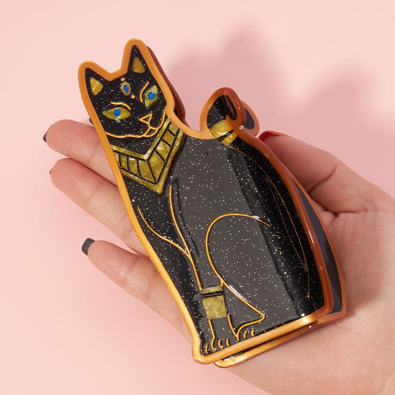 Jumbo Bastet the Black Cat Hair ClawHair Claw Clips