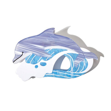 Jumbo Dolphin-Wave Hair Claw Clips