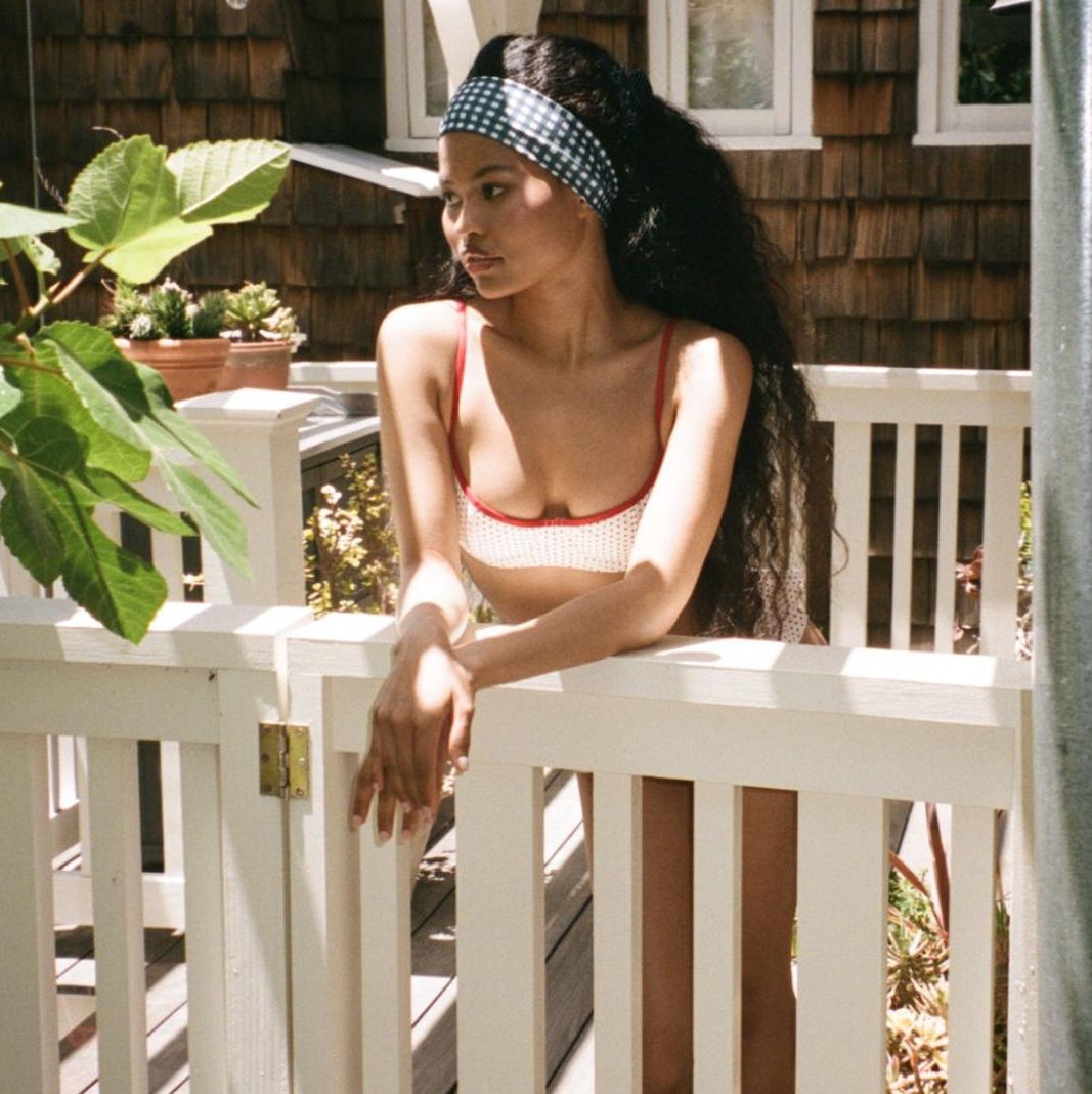 Infinity Headband in Navy Gingham