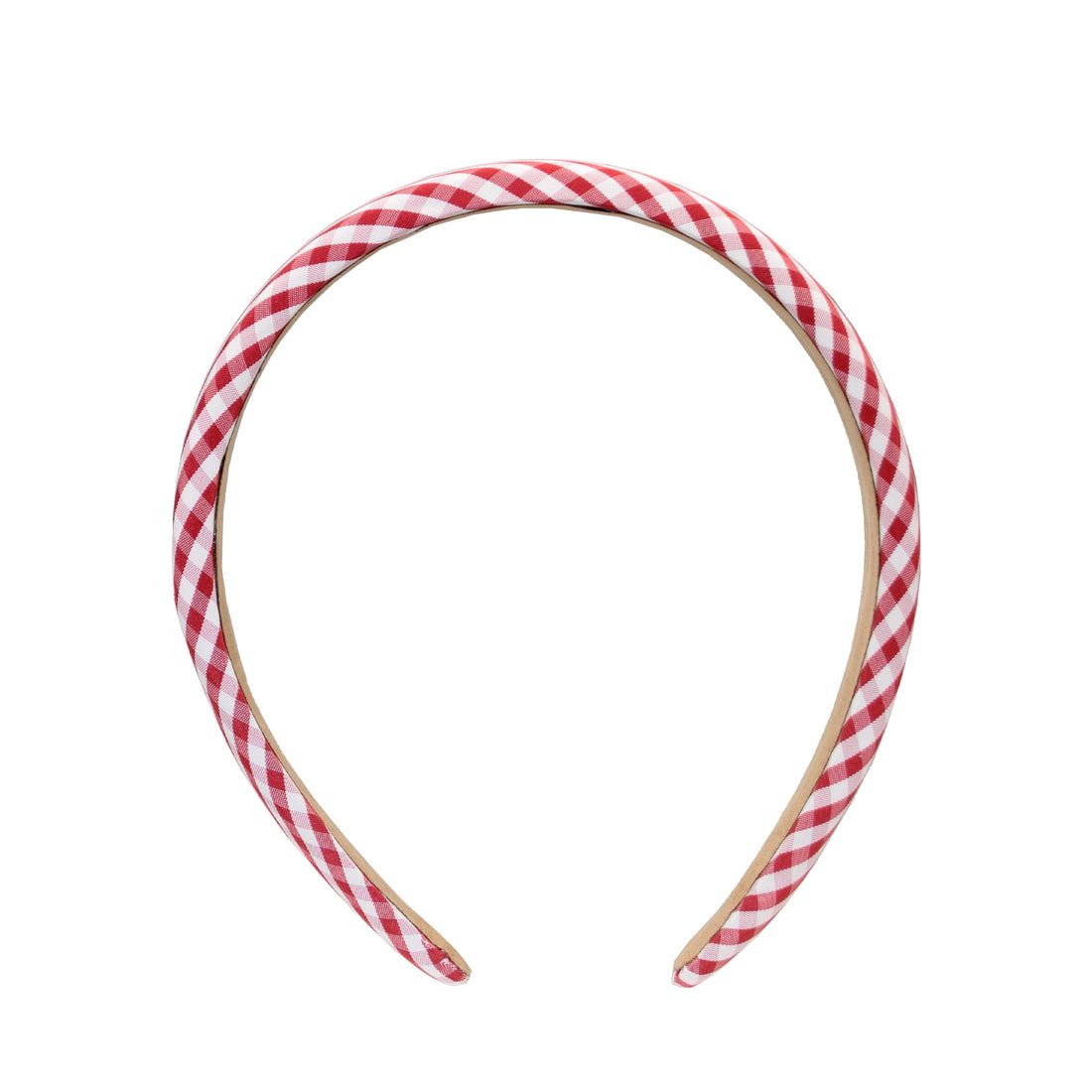 Halo Headband in Cherry Gingham front and side view