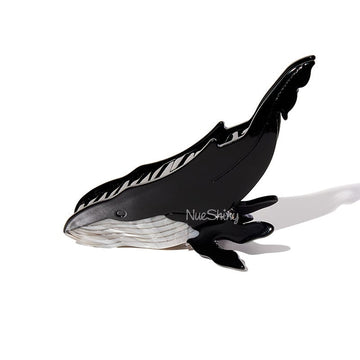 Jumbo Black Whale Hair Claw Clips
