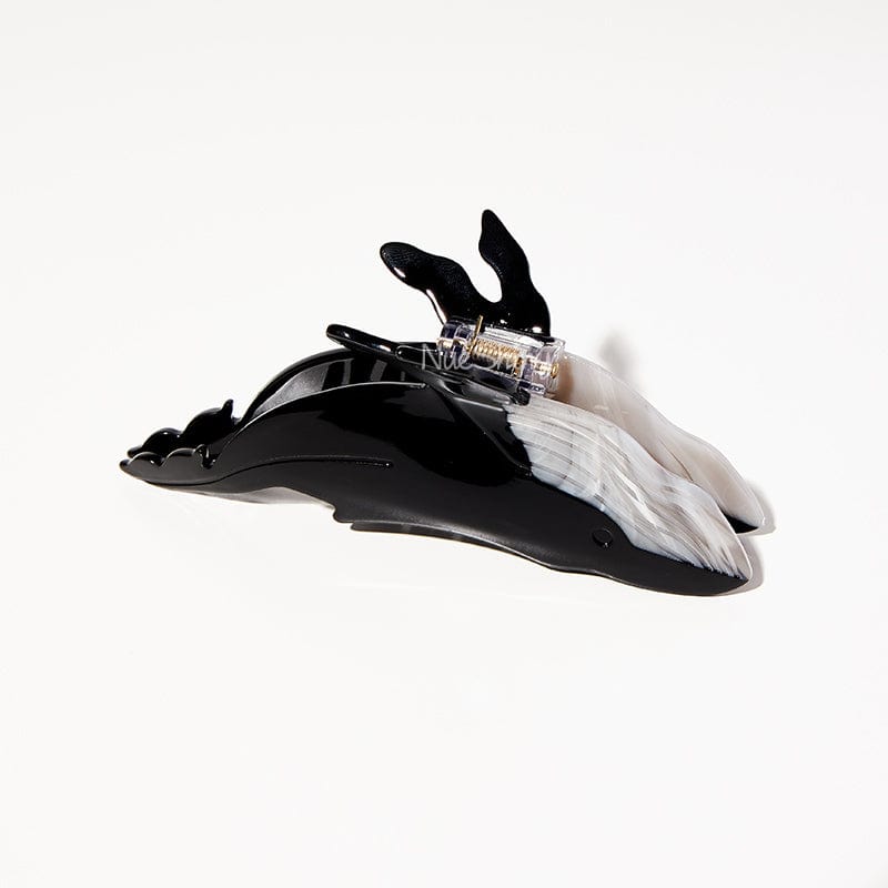 Jumbo Black Whale Hair Claw Clips