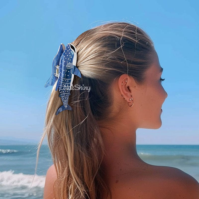 Jumbo Blue Whale Shark  Hair Claw Clips