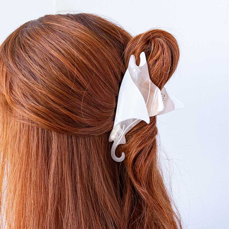 Jumbo Brown White Manta Hair ClawHair Claw Clips