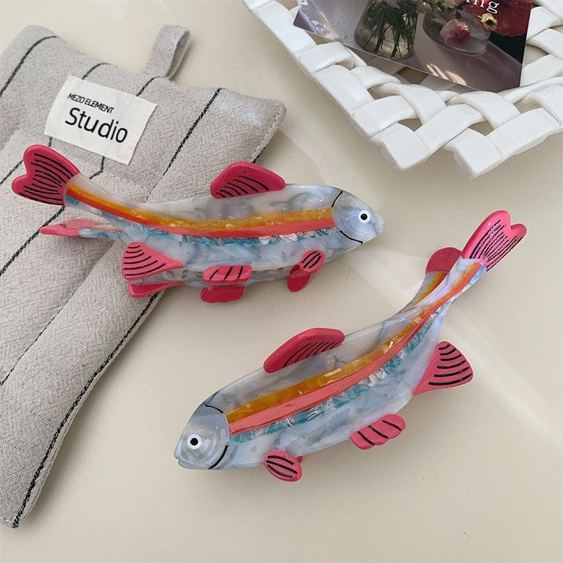 Jumbo  Rainbow Trout Hair Claw Clips