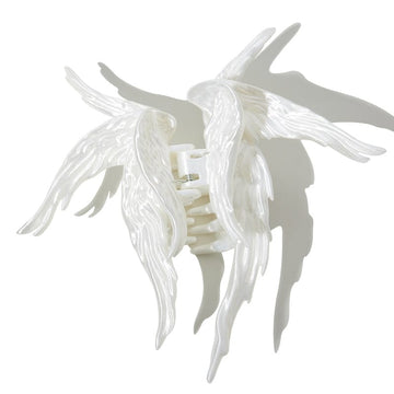 Silky White Angel Hair Claw Clips