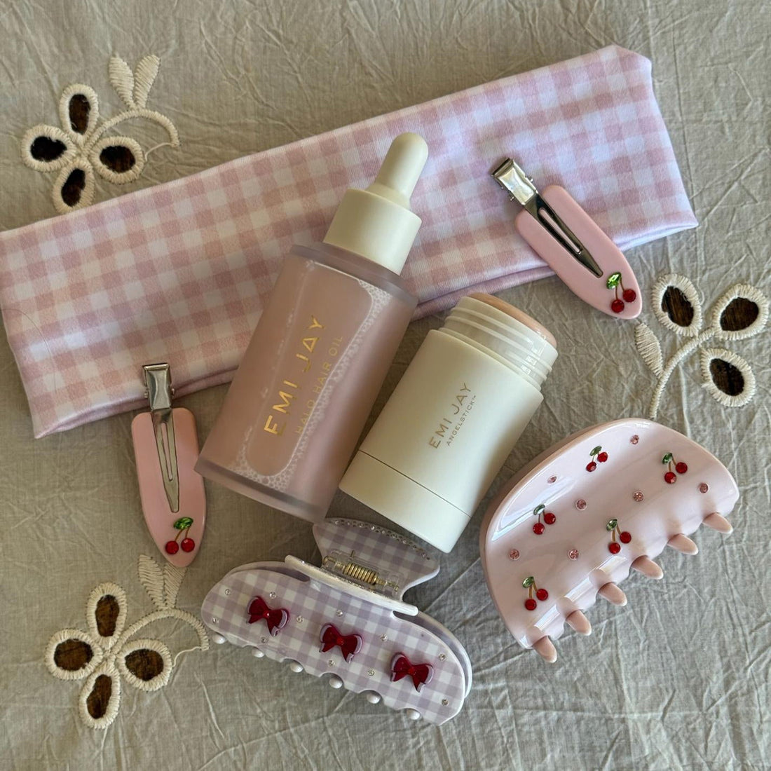 Infinity Headband in Baby Pink Gingham