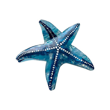 Medium  Blue Starfish Hair Claw Clips