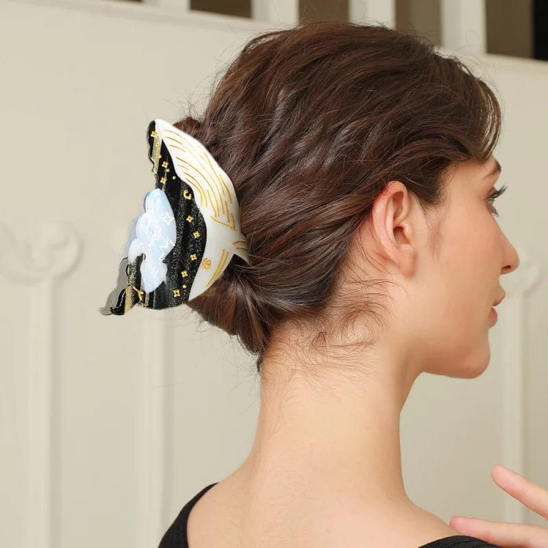 Medium Noctilucent Cloud Whale Hair Claw Clips