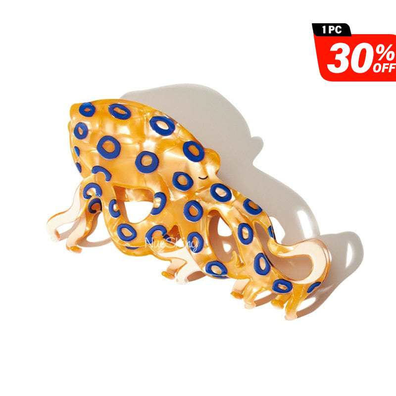 Jumbo Blue-Ringed Octopus Hair Claw Clips