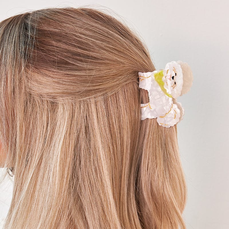 Medium Cute Bichon Frise Dog Hair Claw Clips