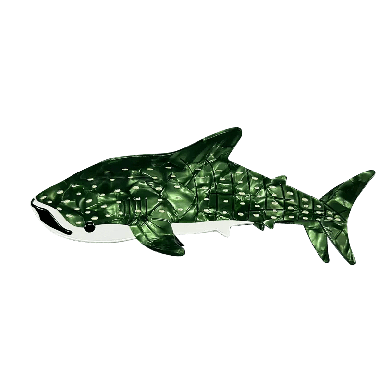 Large Green Whale Shark Hair Claw Clips