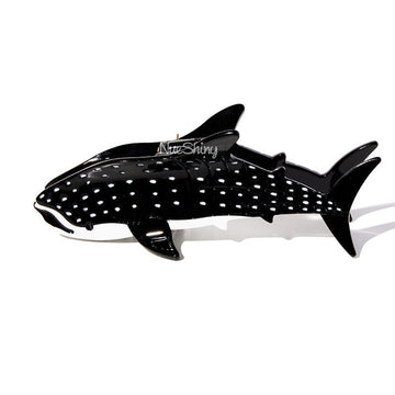 Jumbo Black Whale Shark Hair Claw Clips