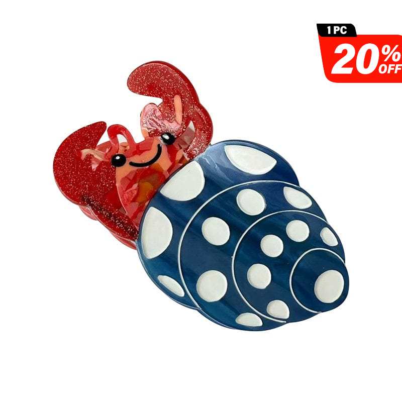 Medium Blue Hermit Crab Hair Claw Clips