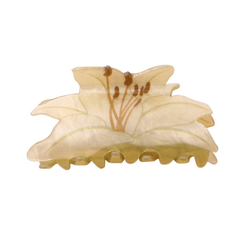 Medium  White Lily Hair Claw Clips