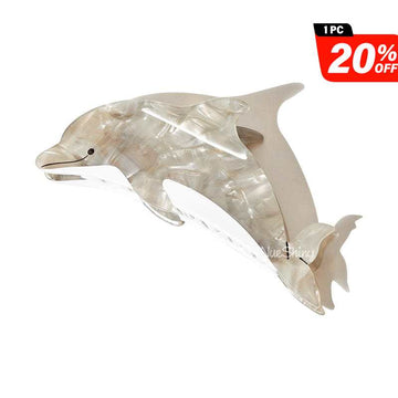Jumbo Gray Dolphin Hair Claw Clips