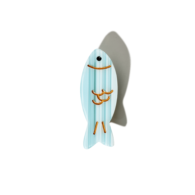 Mini Light Blue Fish Hair Clip
