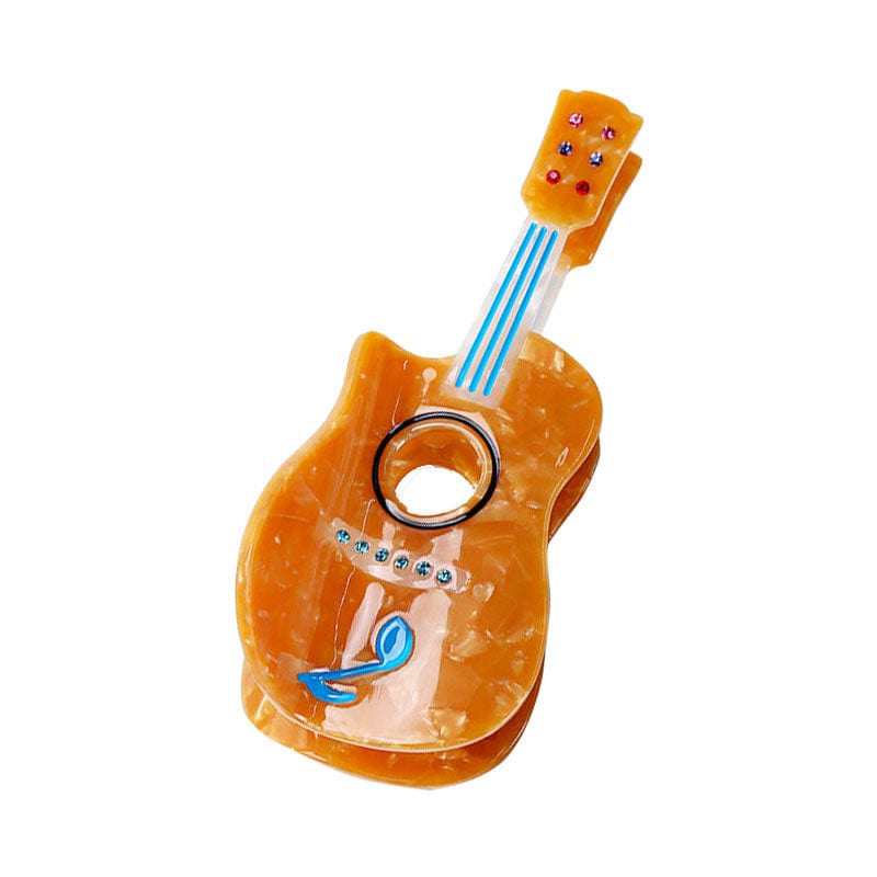 Large  Orange Guitar Hair Claw Clips