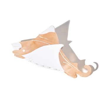 Jumbo Brown White Manta Hair ClawHair Claw Clips