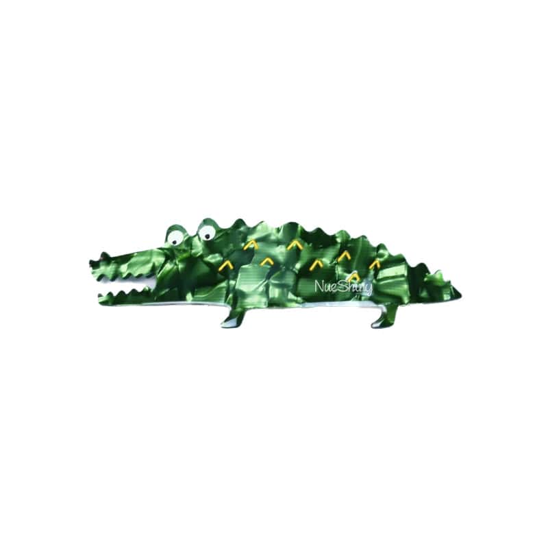 Green Crocodile Hair Claw Clips
