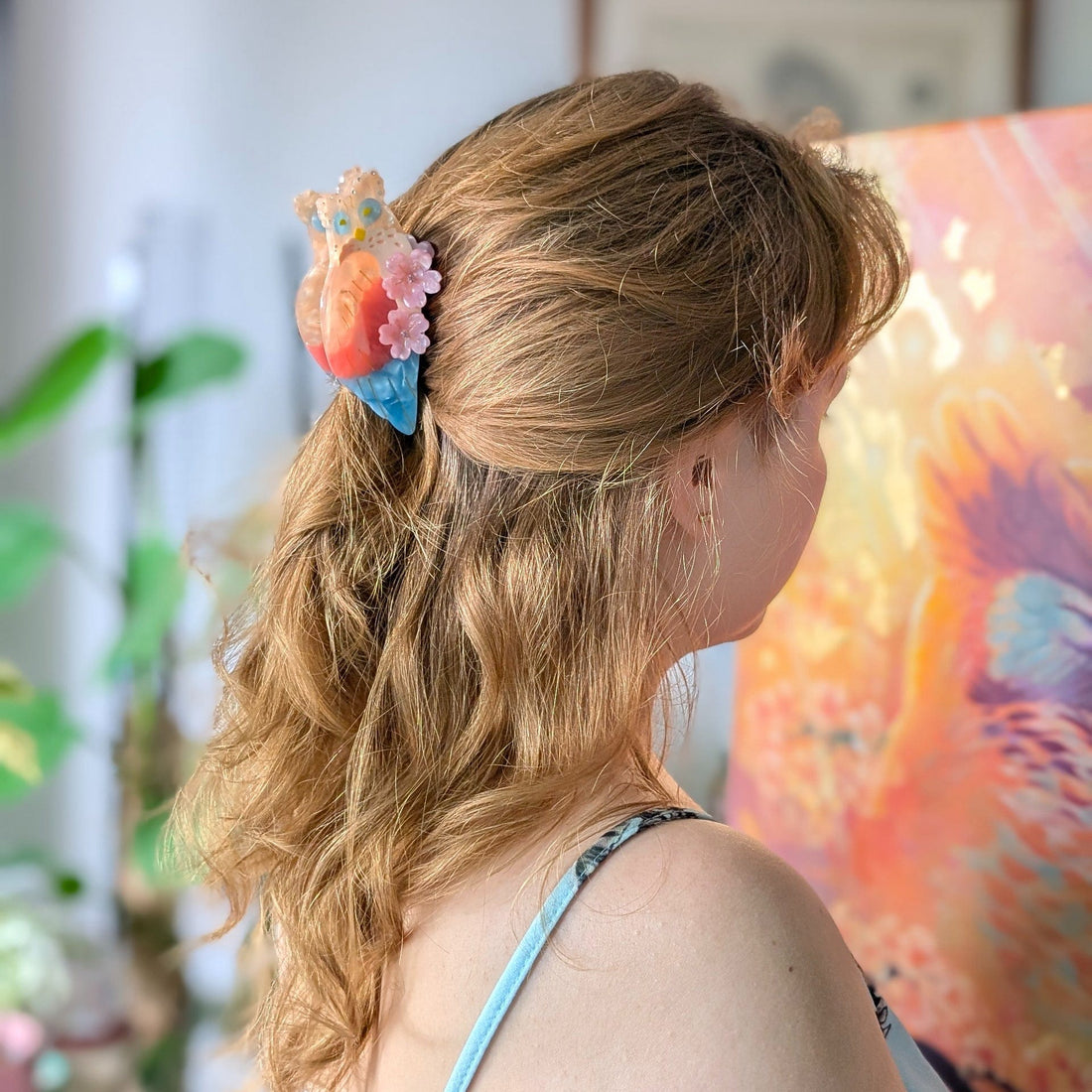 Large Owl Diamond Hair Claw Clips