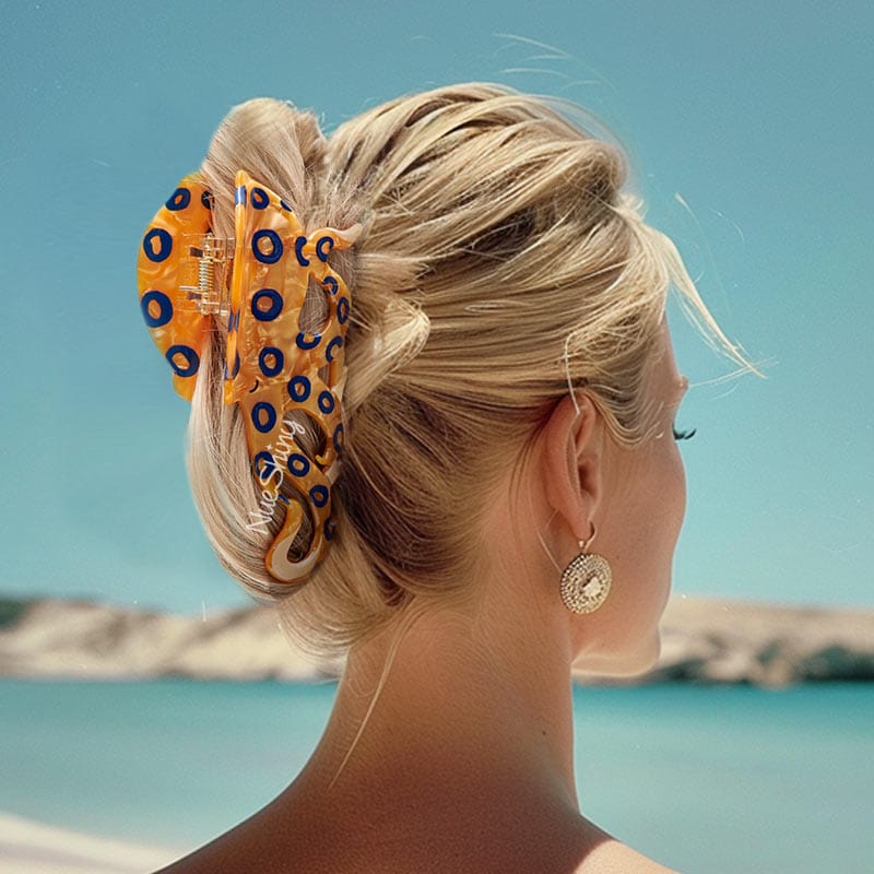 Jumbo Blue-Ringed Octopus Hair Claw Clips