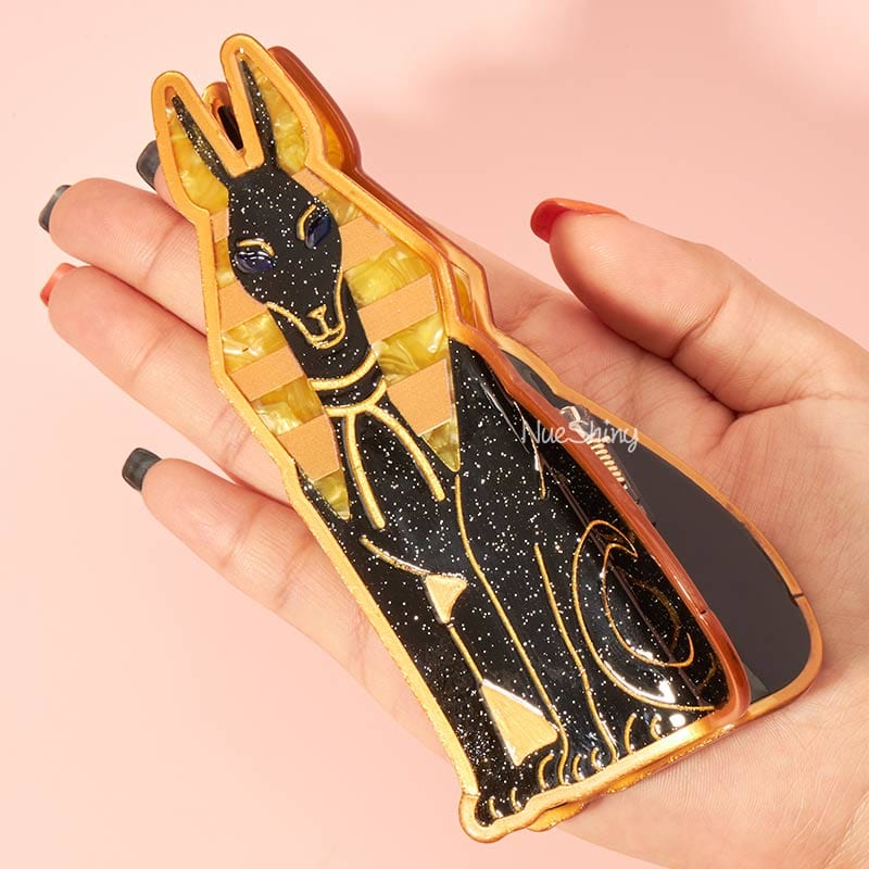 Jumbo Anubis the Black Dog Hair Claw Clips