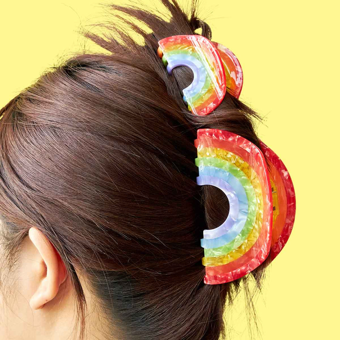 Large Rainbow Hair Claw Clips