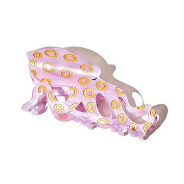Jumbo Pink Blue-Ringed Octopus Hair Claw Clips