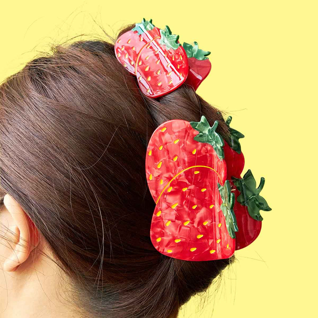 Large Strawberry Hair Claw Clips