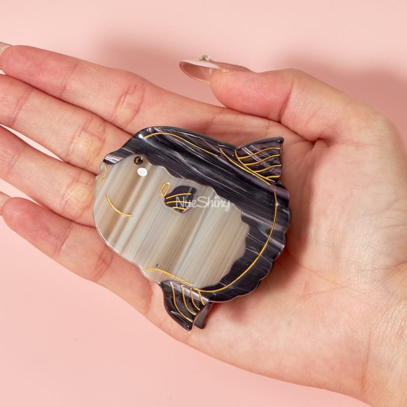 Small Black Mola Mola,Ocean Sunfish Hair Claw Clips