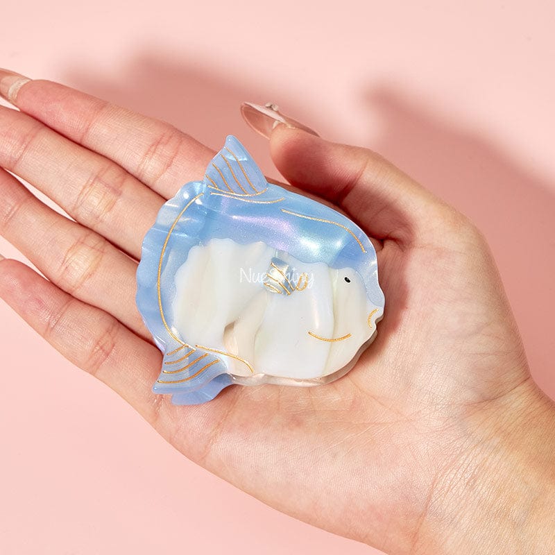 Small Blue Mola Mola,Ocean Sunfish Hair Claw Clips