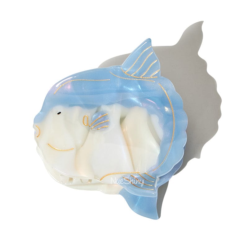 Small Blue Mola Mola,Ocean Sunfish Hair Claw Clips