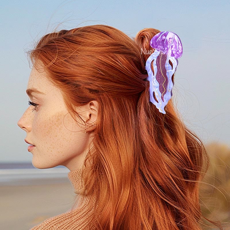 Large Sunset Jellyfish Hair Claw Clips