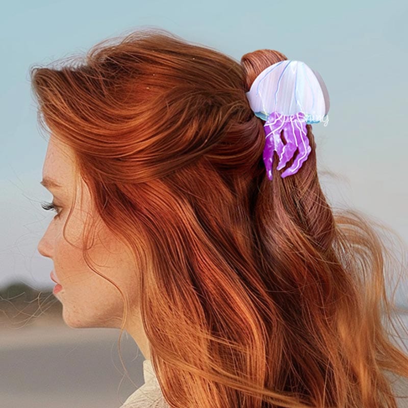 Medium Pink-Purple Small Jellyfish Hair Claw Clips