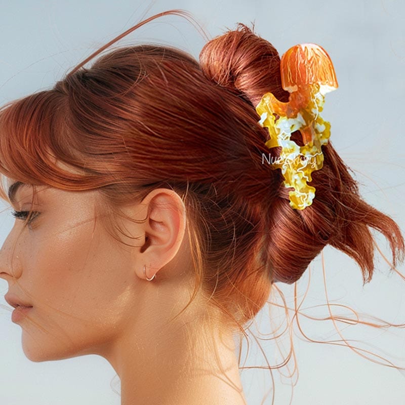 Large Golden Jellyfish Hair Claw Clips