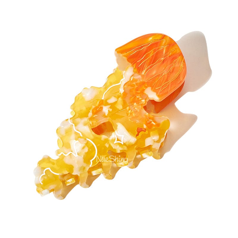 Large Golden Jellyfish Hair Claw Clips