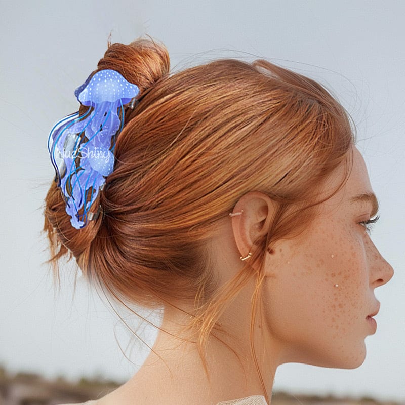 Jumbo Purple-Golden Jellyfish-Pacific Sea Nettle Hair Claw Clips
