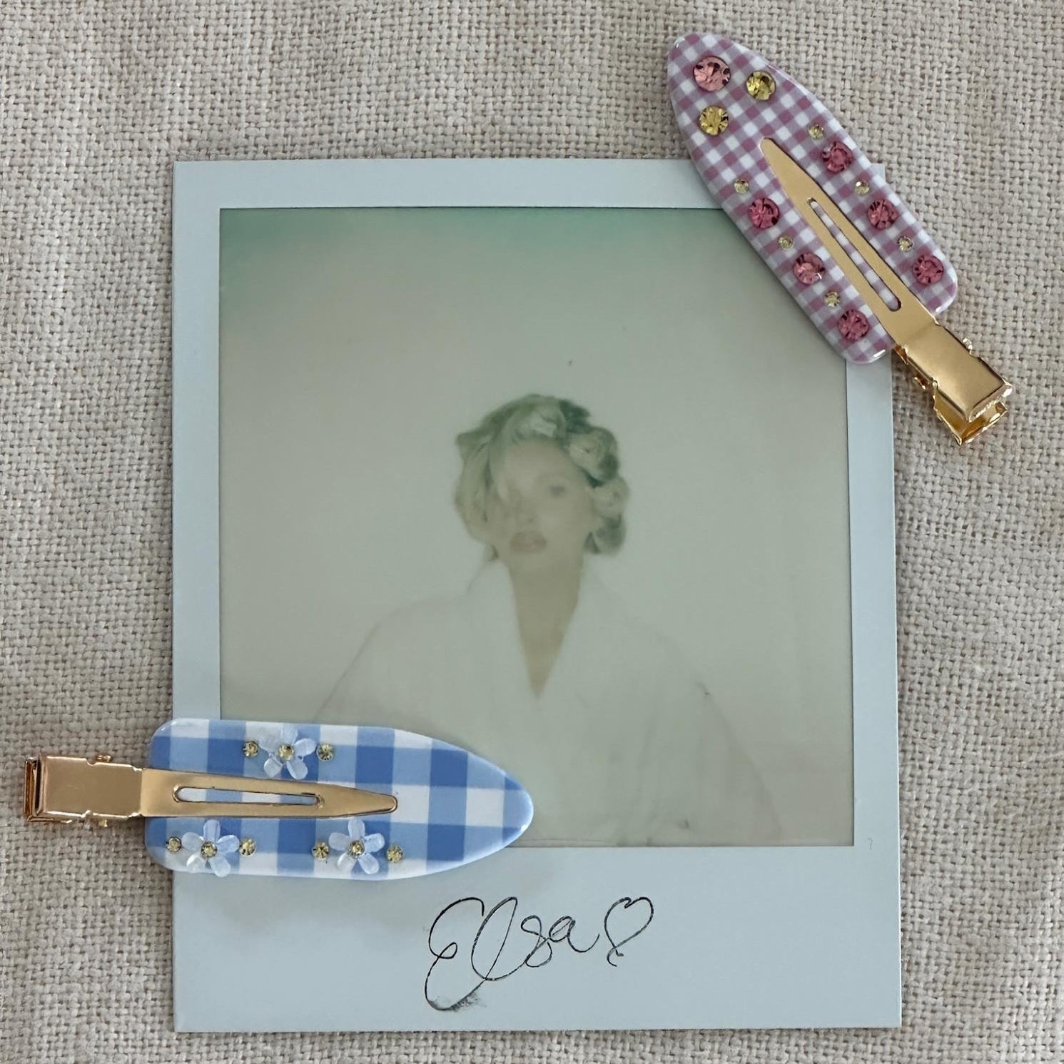 heavenly hair milk popstar clips on polaroid picture of elsa hosk 