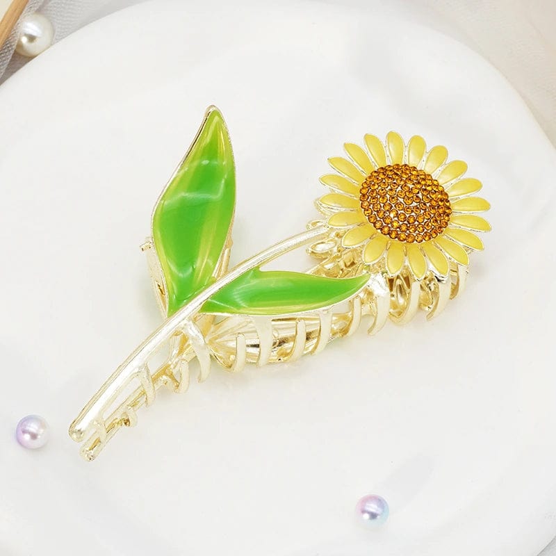 Large Sunflower Hair Claw Clips