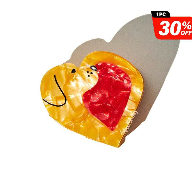 Small Golden Retriever Love Hair Claw Clips