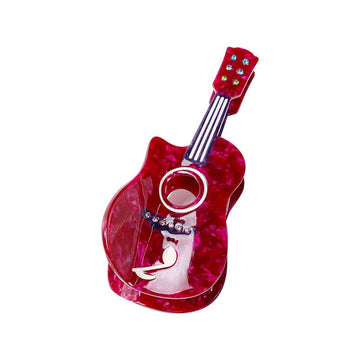 Large  Red Guitar Hair Claw Clips