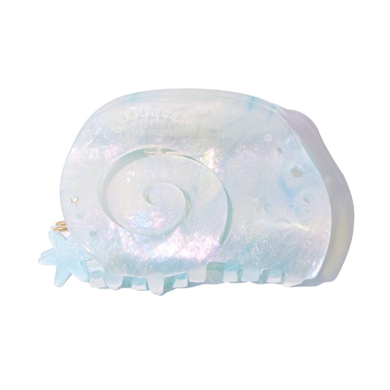 Medium Rippling Blue Shell Hair Claw Clips